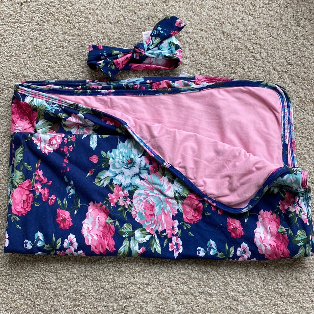 Posh peanut swaddle and headband set